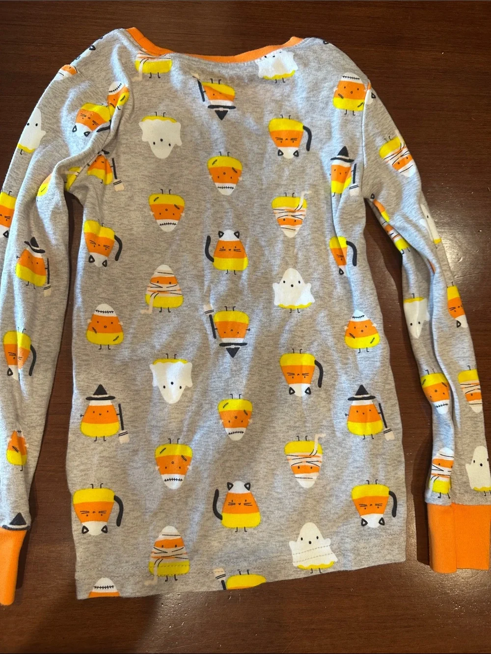 Old Navy Gray & Orange Candy Corn Print Kids Pajama Set